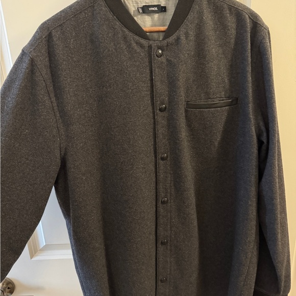 Vince Wool Varsity/Bomber Jacket Grey Wool - Picture 3 of 3